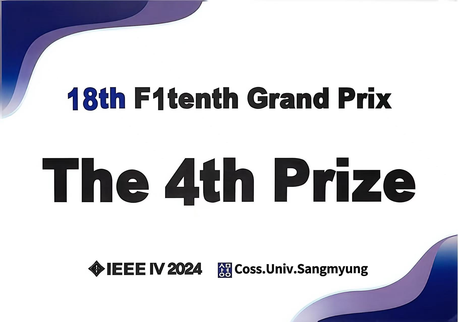 DDRX 4th place award at the 18th RoboRacer Autonomous Grand Prix